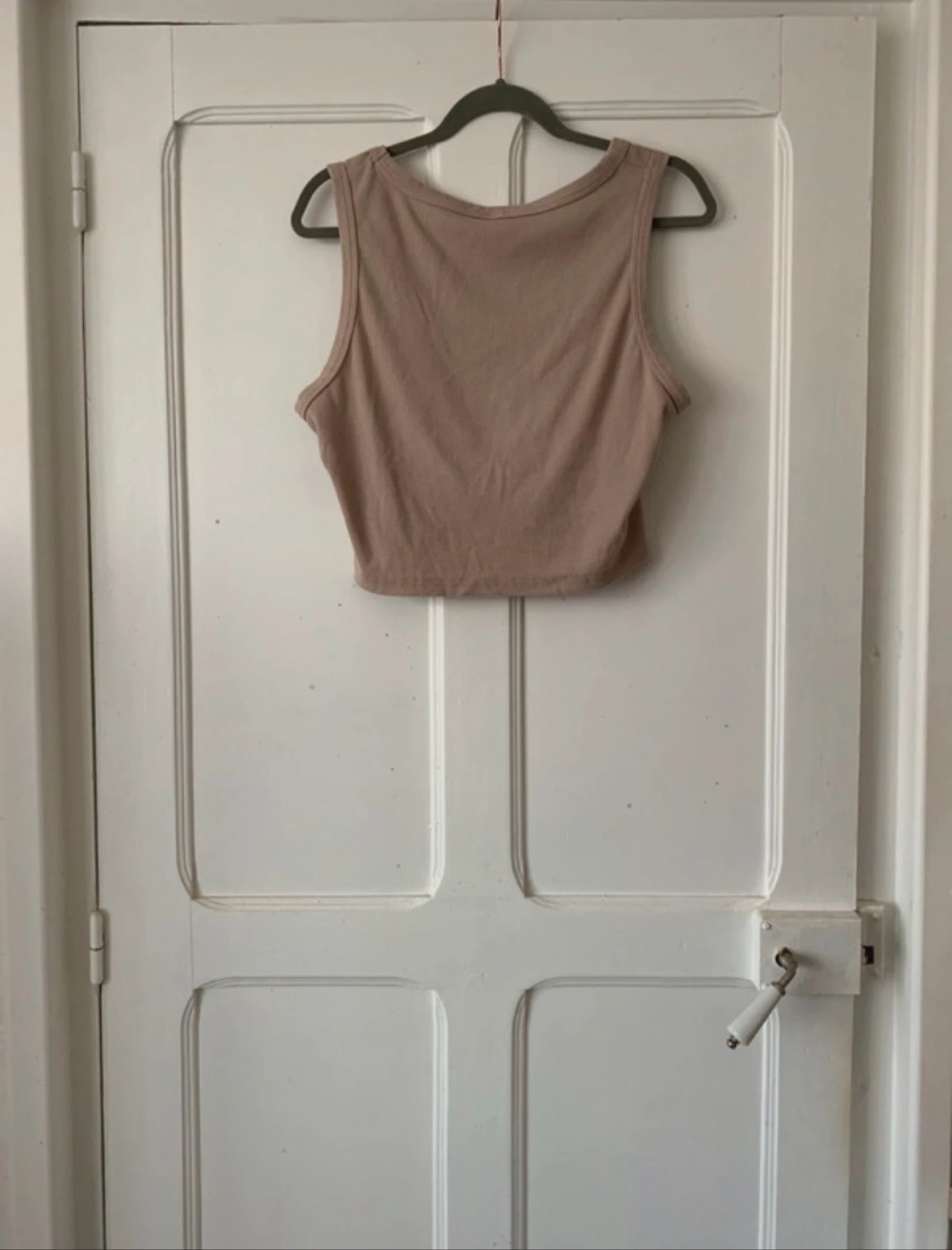 Light Brown Textured Ribbed Cowgirl Women's Crop Tank Top - Size 2XL Curve – photo 3